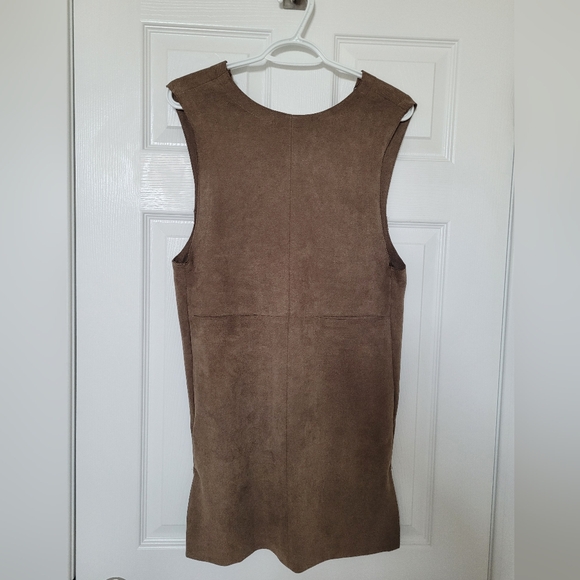 S - Zara suede dress - khaki - Picture 1 of 4